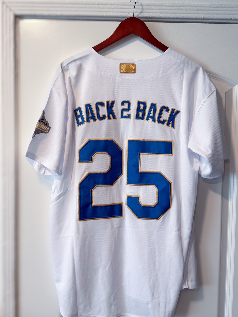 Dodgers Custom Back 2 Back Baseball Jersey Number 25 men’s large